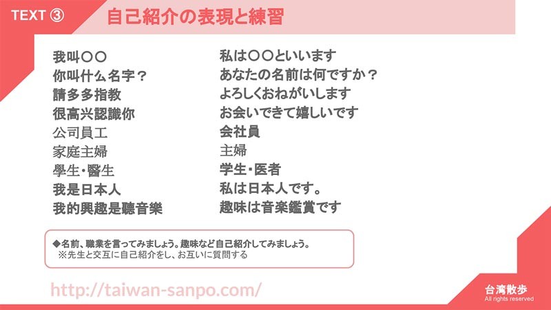 自己紹介の表現と練習 自己紹介の表現と練習