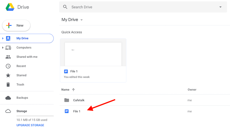 How to share Google Drive files to a chat